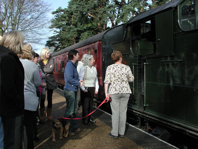 Looking at steam engine 5619
