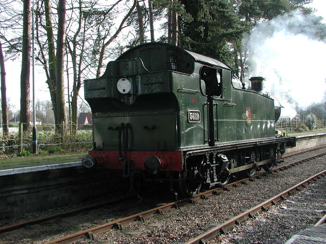 Steam engine 5619 with a head of steam
