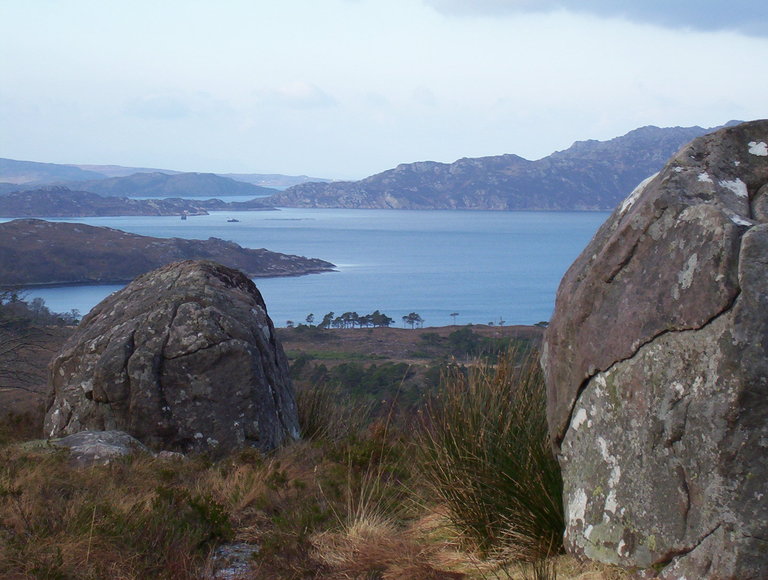 Sentinel boulders looking out over Upper Loch Torridon
