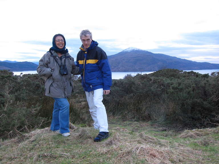 FrancEs and John at the viewpoint over Lochalsh
