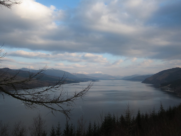 Viewpoint looking out at Loch Carron above the village of Stromeferry
