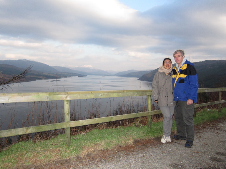 Viewpoint looking out at Loch Carron above the village of Stromeferry
