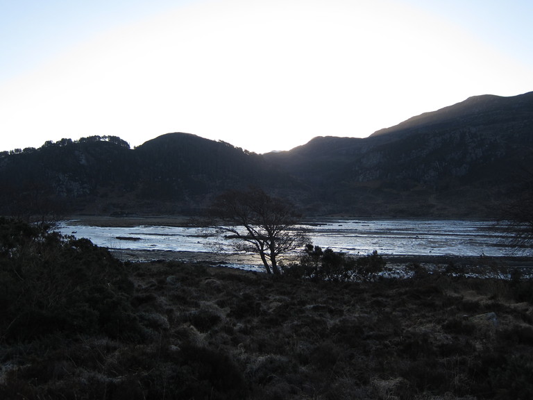 The frozen waters of Loch Long on the day we decided to walk to the Falls of Glomach
