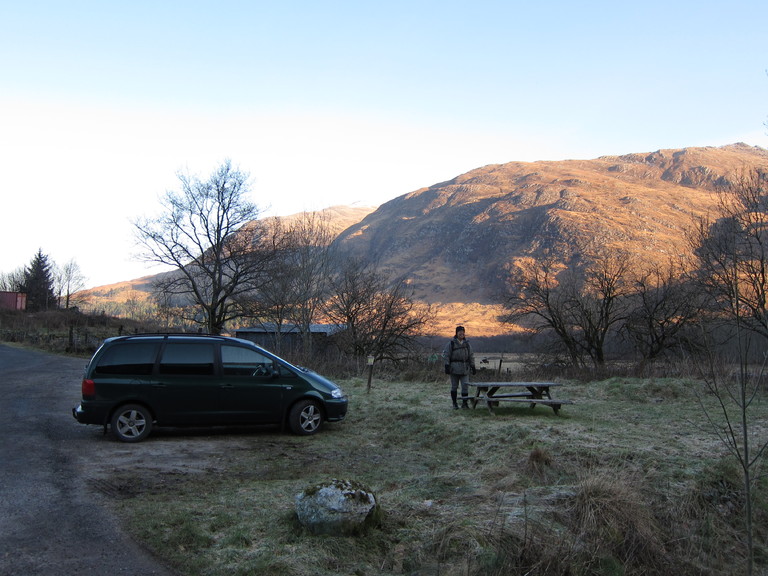 At Camas-lunie for the start of our walk to the Falls of Glomach
