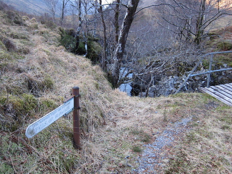 A signpost for the Falls of Glomach 
