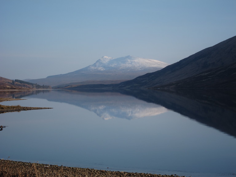 Still waters of Loch a Chroisg gives a beautiful reflection
