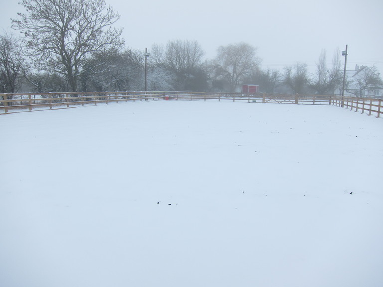 Jacqui had a menage built so she could train on her horse in the comfort of her own backyard. 
