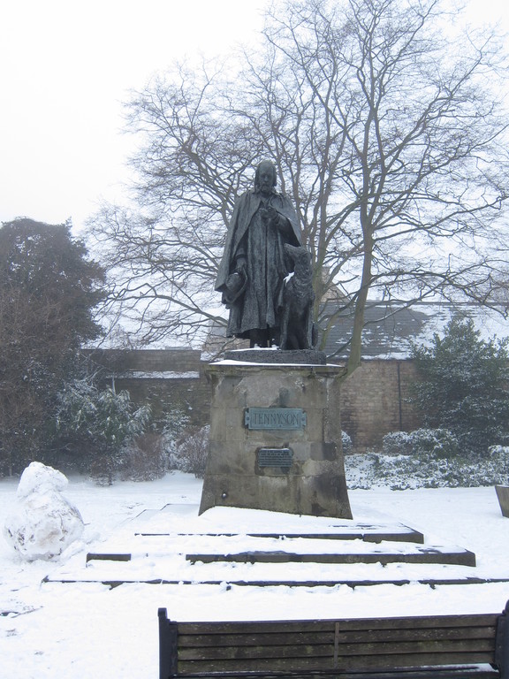 A statue of the poet, Tennyson who was born in Lincolnshire
