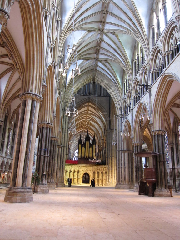 The impressive nave at Lincoln Cathedral
